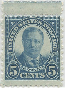 1926 Theodore Roosevelt Single 5c Postage Stamp - Sc# 637 - MNH,OG