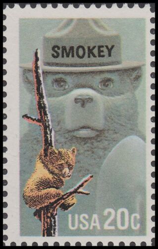 1984 Smokey Bear Single 20c Postage Stamp - MNH, OG - Scott 2096