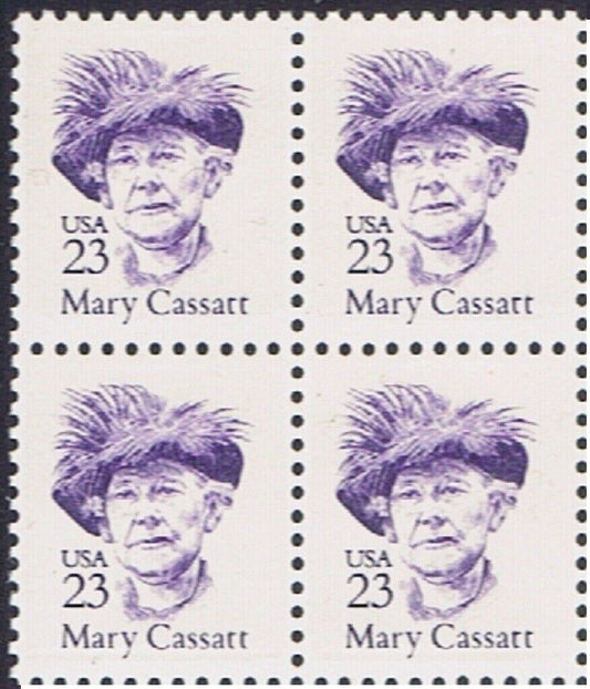 1988 Mary Cassatt, Artist Block Of 4 23c Postage Stamps - MNH, OG - Scott 2181 - CX818