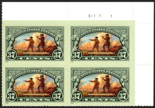 2004 Lewis & Clark Plate Block of 4 37c Postage Stamps - Scott 3854 - MNH - CX796