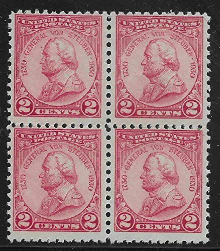 1930 General von Steuben Block of 4 2c Postage Stamps - Scott689 - MNH,OG