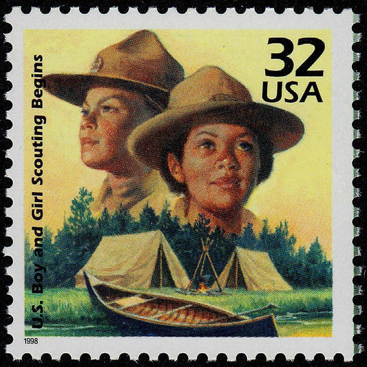 1998 Boy & Girl Scouts Scouting Founding Single 32c Postage Stamp - MNH, OG - Scott 3183j