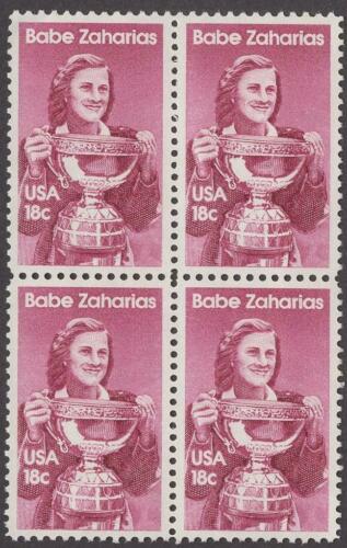 1981 Babe Zaharias Golf Block Of 4 18c Postage Stamps - Sc 1932 - MNH - CW479a