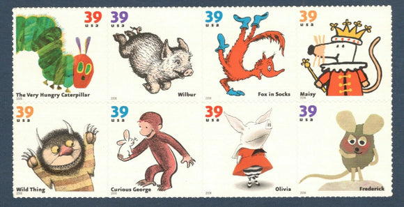 2006 Favorite Children's Book Animals Block Of 8 39c Postage Stamps - Sc# 3987-3994 - DR102a