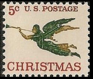 1965 Christmas Angel Single 5c Postage Stamp - MNH, OG - Sc# 1276`- CX245a