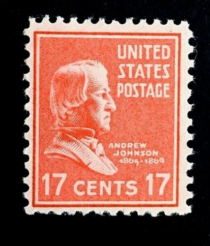 1938 President Andrew Johnson Single 17c Postage Stamp -Scott 822 - MNH,OG