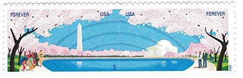 2012 Cherry Blossoms Strip of 2 Forever Stamps - Scott 4651-4652