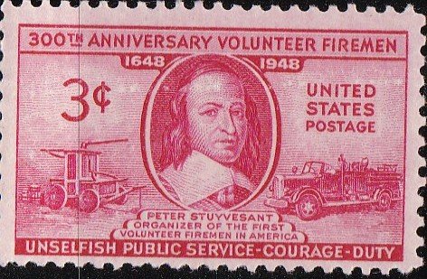 1948 U.S. Volunteer Firemen Single 3c Postage Stamps  -  Scott971 -  MNH,OG