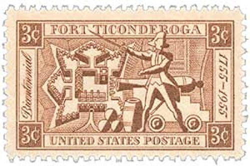 1955  Fort Ticonderoga Single 3c Postage Stamp  - Scott 1071 -   MNH,OG