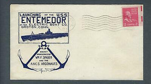 VEGAS - 1945 Submarine USS Entemedor Launch Spader Cover - Groton - FH158