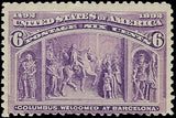 VEGAS - 1893 6c Columbian - Sc#235 - Mint - Light Gum Disturbance