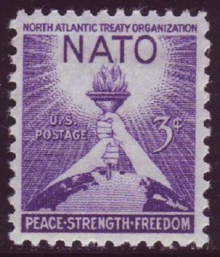 1952 NATO Single 3c Postage Stamp - MNH, OG - Sc# 1008
