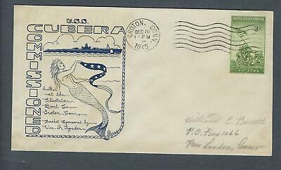 VEGAS - 1945 Submarine USS Cubera Commission Cover - Groton - FH136