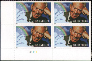 2005 Yip Harburg - Wizard Of Oz Lyrics Plate Block of 4 37c Postage Stamps - Sc# 3905 - DR113a