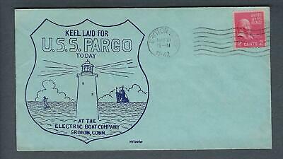 VEGAS - 1942 Submarine USS Pargo Keel Laid Spader Cover - Groton - FJ116