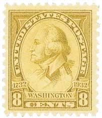 1932 George Washington Single 8c Postage Stamp, - Sc#713 - MNH,OG