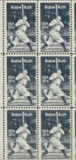 1983 Babe Ruth Baseball Player Block Of 6 As One Of The Photos Scott 2046 - MNH - DS168