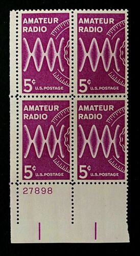 1964 Amateur Radio Plate Block Of 4 5c Postage Stamps - MNH, OG - Scott 1260 - CX280