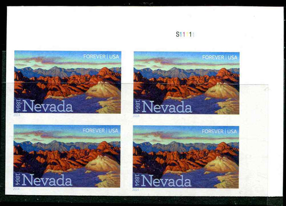2014 Nevada Plate Block of 4 Forever Postage Stamp - Sc# 4907 - MNH - CX799