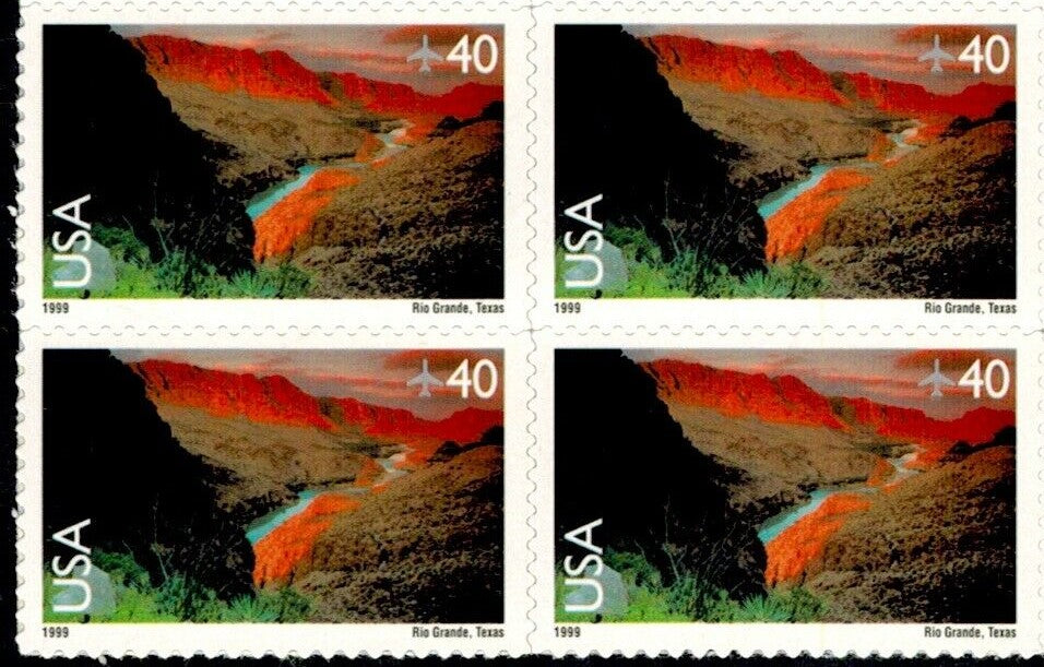 1999 Rio Grande Airmail Block of 4 40c Postage Stamps - MNH, OG - Scott C134