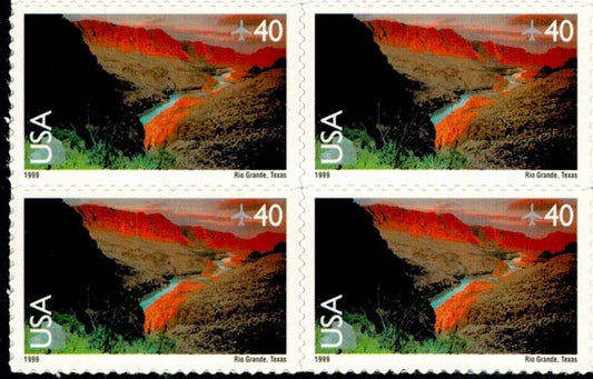 1999 Rio Grande Airmail Block of 4 40c Postage Stamps - MNH, OG - Scott C134
