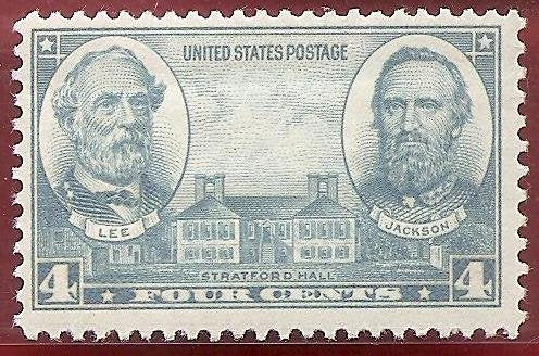 1936 General Robert E. Lee And Stonewall Jackson Single 4c Postage Stamp  - Sc# 788 - MNH,OG