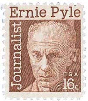 1970 Ernie Pyle Single 16c Postage Stamp  - Scott 1398 -  MNH,OG