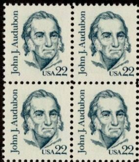 1985 John J Audubon Block Of 4 22c Postage Stamps Scott 1863 - MNH, OG - CX865