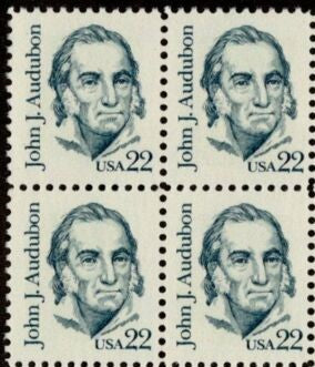 1985 John J Audubon Block Of 4 22c Postage Stamps - Sc 1863 - MNH, OG - CX865