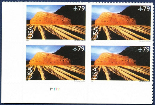 2009 Zion National Park, UT Plate Block of 4 79c Postage Stamps - MNH, OG - Scott C146