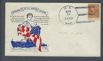 VEGAS - 1940 Submarine USS Mackerel Commission Cover - Groton - FJ164
