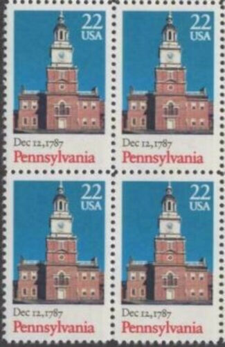 1987 Pennsylvania Constitution Ratification Block of 4 22c Postage Stamps - MNH, OG - Scott 2337
