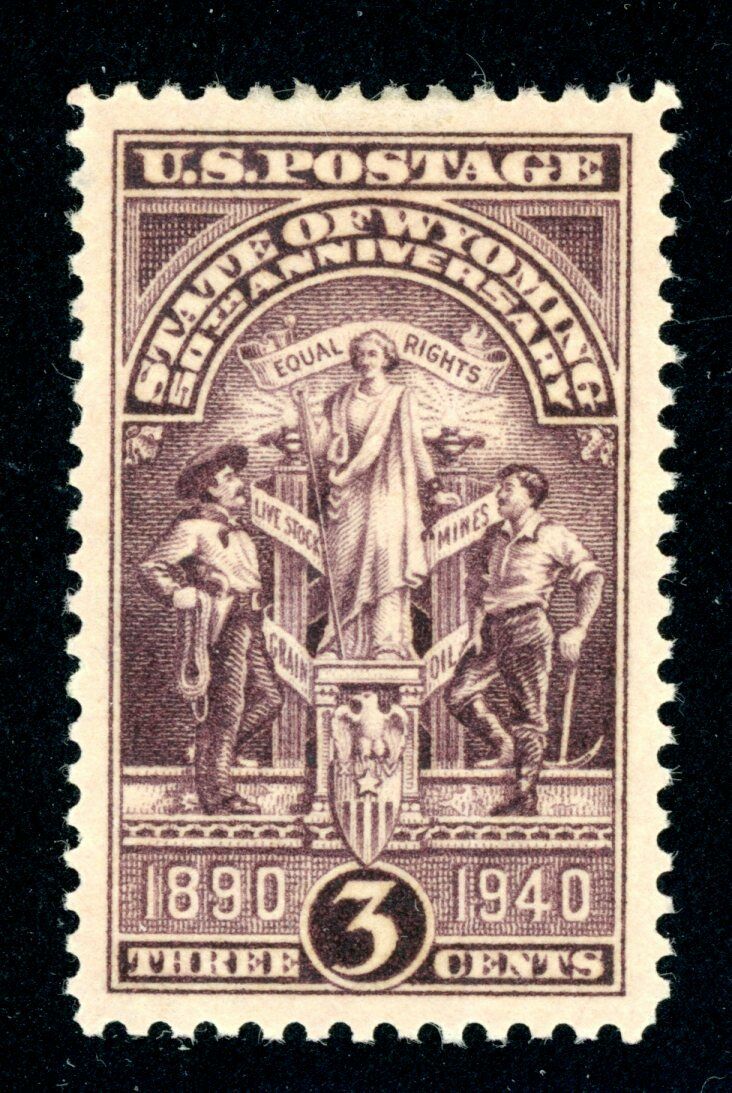1940 Wyoming Statehood Single 3c Postage Stamp - Scott 897 MNH, OG