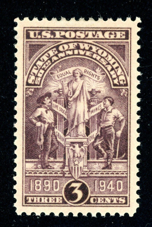 1940 Wyoming Statehood Single 3c Postage Stamp - Sc# 897 MNH, OG