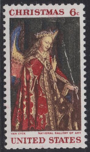 1968 Christmas Angel Gabriel Painting By Van Eyck Single 6c Postage Stamp - Sc 1363 - MNH - CW412a