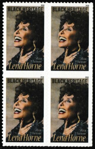 Lena Horne Black Heritage Plate Block of 4 "Forever" Postage Stamps - MNH, OG - Scott 5259
