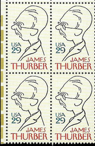 1994 James Thurber Block of 4 29c Postage Stamps - MNH, OG - Sc# 2862
