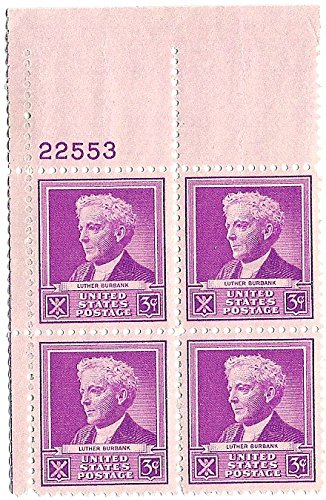 1940 Luther Burbank Plate Block Of 4 3c Postage Stamps - Sc# 876 - , MNH, OG