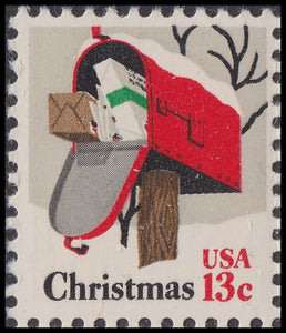 1977 Christmas Mailbox Single 13c Postage Stamp - Sc 1730 - MNH - CW490a
