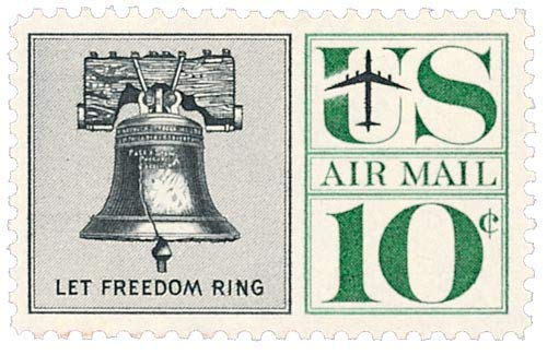 1960 Liberty Bell 10c Airmail Postage Stamp - ScottC57 - MNH,OG