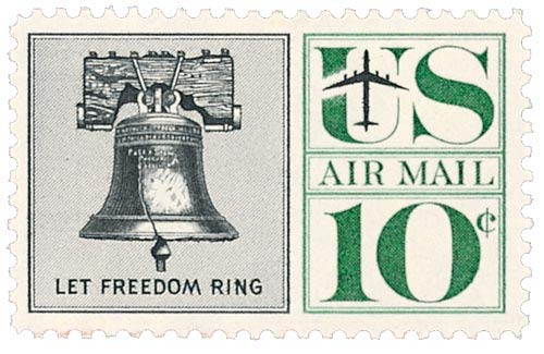 1960 Liberty Bell 10c Airmail Postage Stamp - Sc#C57 - MNH,OG