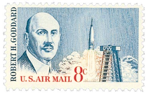 1964 Robert H Goddard Single 8c Airmail Postage Stamp  - ScottC69 -  MNH,OG
