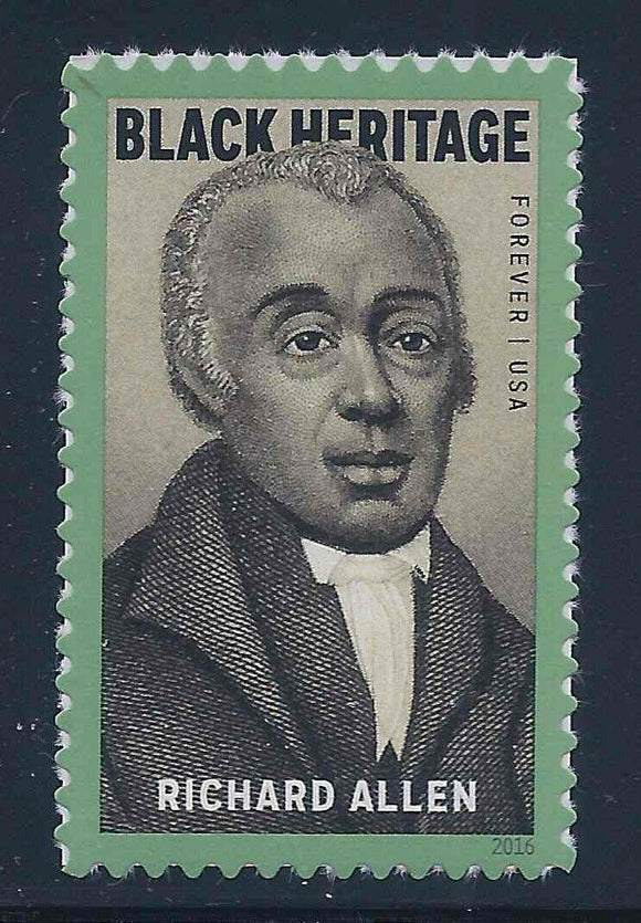 2016 Richard Allen Black Heritage Single Forever Postage Stamp - MNH, OG - Sc# 5056