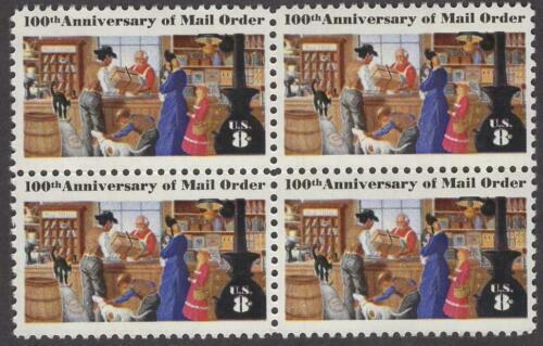 1972 100th Anniversary Of Mail Order Block of 4 Postage Stamps - MNH, OG - Scott 1468