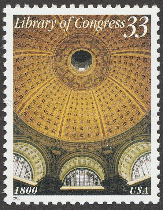 2000 Library Of Congress Single 33c Postage Stamp - Scott 3390 - CW343a