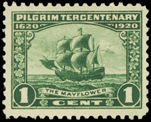 1920 Pilgrim Tercentenary Mayflower Single 1 Cent Postage Stamp - MNH, OG - Sc# 548