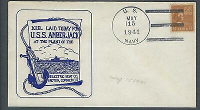 VEGAS - 1941 Submarine USS Amberjack Keel Laid Cover - Groton - FJ175