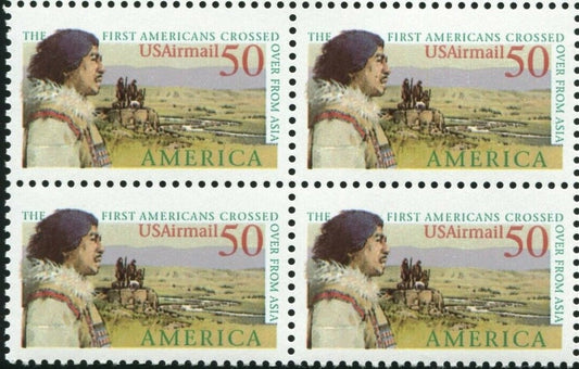 1991 First Americans Crossed From Land Bridge Block Of 4 50c Postage Stamps - Scott C131 MNH, OG