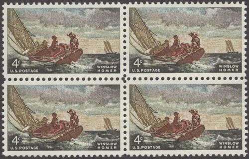 1962 Winslow Homer Block Of 4 4c Postage Stamps - Scott 1207 - MNH - CW471