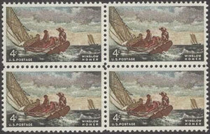 1962 Winslow Homer Block Of 4 4c Postage Stamps - Sc# 1207 - MNH - CW471